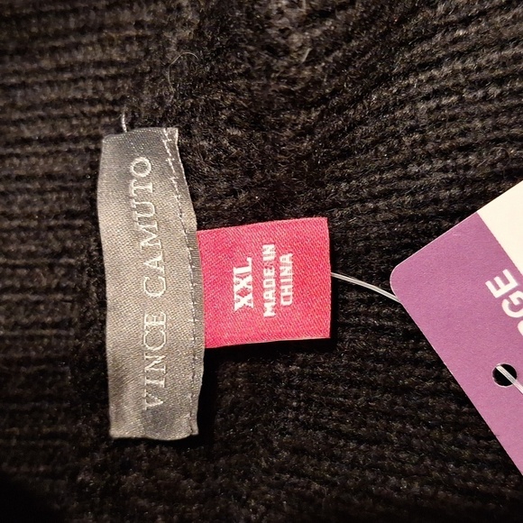 Z  Vince Camuto solid black 3/4 sleeve plus size pullover sweater XXL NWT - Picture 5 of 7